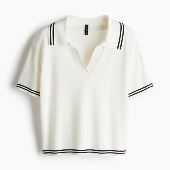 H&M Oversized Fine Knit Polo Women - Picture 1 of 2